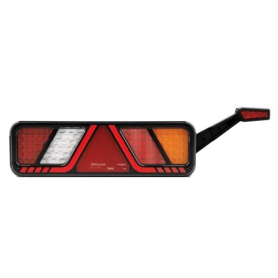 Lampa stop 450x138, 24V, LED, 6 functii, ceata, mers inapoi, cu triunghi si lampa gabarit, drepata, FT-700-146P Fristom