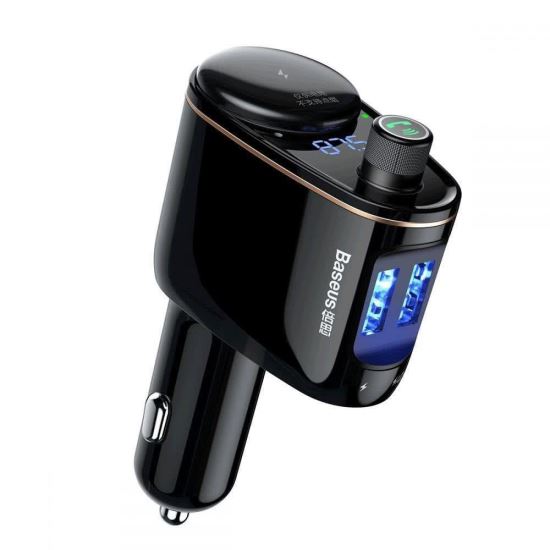 Transmitator FM, modulator, MP3 cu 2 USB si priza 27641 BASEUS