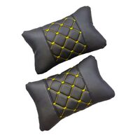 Perna tetiera sustinere gat, negru cusatura galbena, set 2 bucati, 50923-11