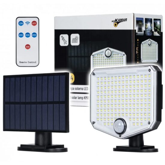 Lampa proiector cu panou solar, senzor lumina si miscare, 3 moduri, telecomanda, 350lm, 2000mAh, KMR5 LA0404 Truckled 