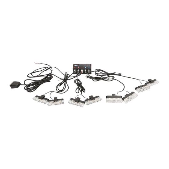 Proiector stroboscopic 65x14, LED, set 8 bucati, slim, 12V, galbena, BK92813