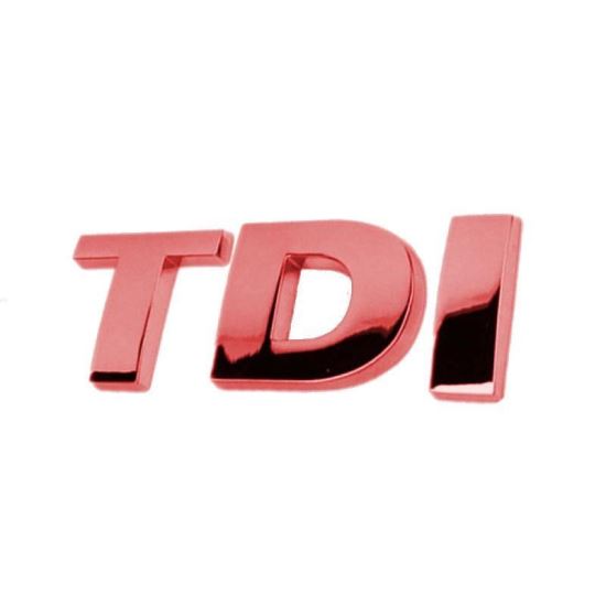 Ornament emblema metalica adeziva, TDI Rosu