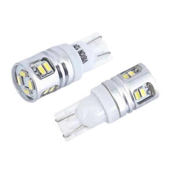 Set 2 becuri T10, 12 LED-uri SMD 3014 12V W5W, rama aluminiu 58287 Vision