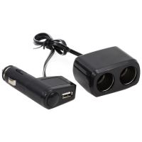 Stecher 2 prize 12/24V cu fir si USB, 01029 Amio