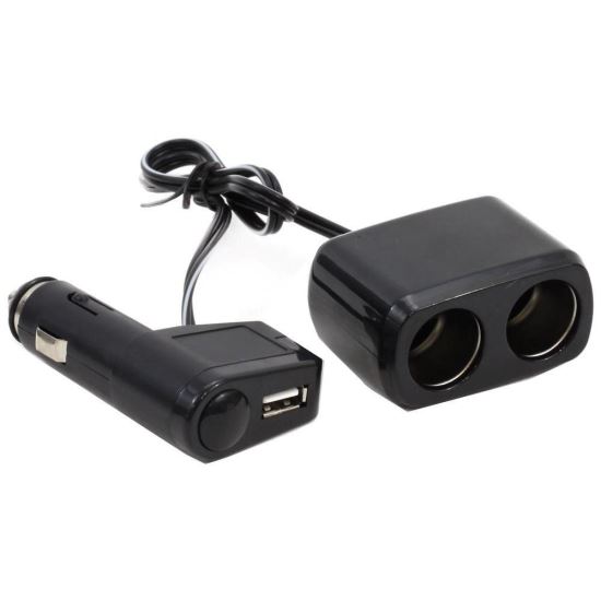 Stecher 2 prize 12/24V cu fir si USB, 01029 Amio