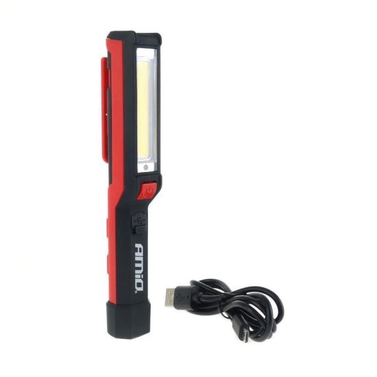 Lanterna lucru LED COB cu magnet si clips de prindere, reincarcabila USB, WT04 02173 Amio.