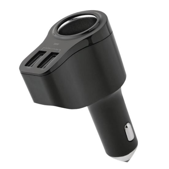 Stecher priza cu 2xUSB 12/24V 2.4A, 30W, cu varf ascutit pentru spart geam, 02357 Amio