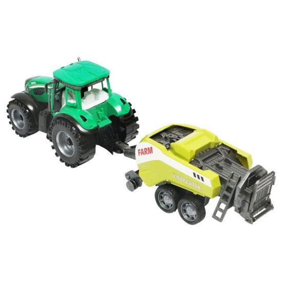 Tractor verde jucarie cu balotiera Farm Tractor cr13v   DISCR13V   