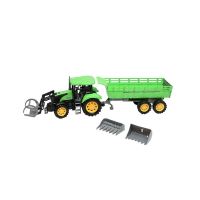 Jucarie tractor cu incarcator frontal si remorca cr16  DISCR16   