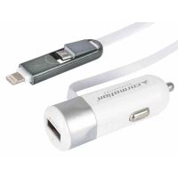 Incarcator auto cu USB si cablu cu adaptor Lightning si MicroUSB 3.4A, 12/24V 58630 Carmotion