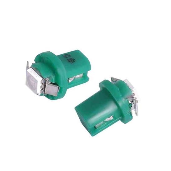 Set 2 becuri bord dulie plastic, de culoare verde deschisa,  LED 12V B8.5d R5, 58924 Carmotion