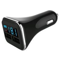Incarcator auto 2 USB 12/24V, 4.2A 2x1A, cu voltmetru Denis, 42976 CarCo