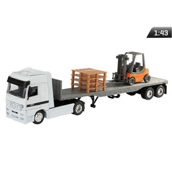 Jucarie Masinuta 1:43, Camion Mercedes cu remorca cu paleti C05765BI