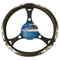 Husa volan 37-39cm, Tribal, negru cu cusaturi albe 2505033 Car+