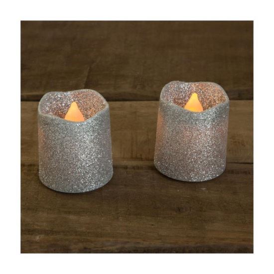 Lumanare LED argintie 2 bucati blister, 55941S Family Decor