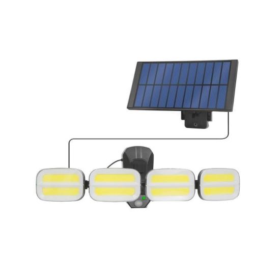 Set reflector cu panou solar si 4 proiectoare, senzor miscare, 10W 600lm, 4800mA, cablu 3 m, 55285 Phenom