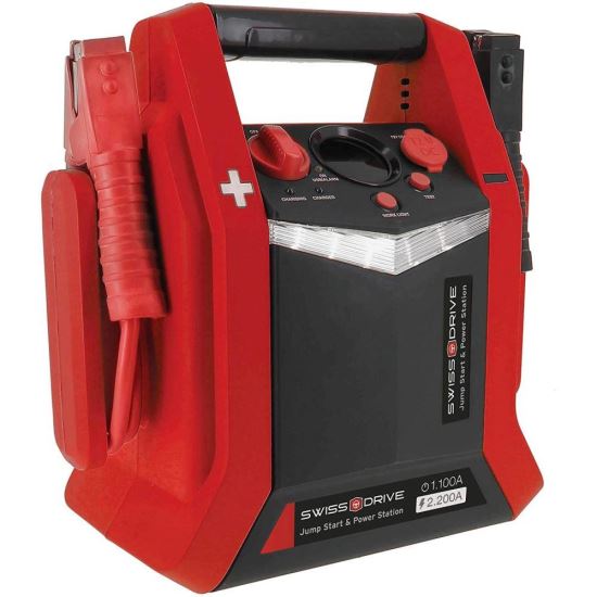 Robot pornire auto 12V, 1100/2200A cu acumulator portabil 12v si lanterna, 35EP006 SwissDrive