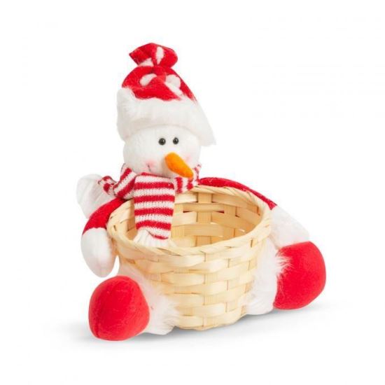 Cos de servit pentru sarbatori Om de zapada 18x17cm, 58266