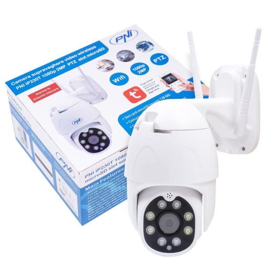 Camera de supraveghere Wireless, PTZ, NightVision,Tuya, rotire si alarma la miscare  PNI IP230T