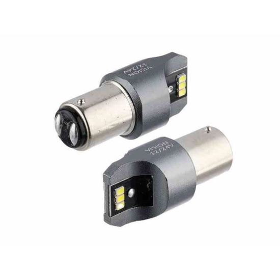 Set 2 becuri stop frana 6 LED-uri 12-24V, P21-5W, BAY15D, CanBus 58333 Vision