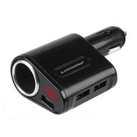 Incarcator auto 3 USB-uri si 1 priza, 12V/24V, cu voltmetru 58710 Carmotion