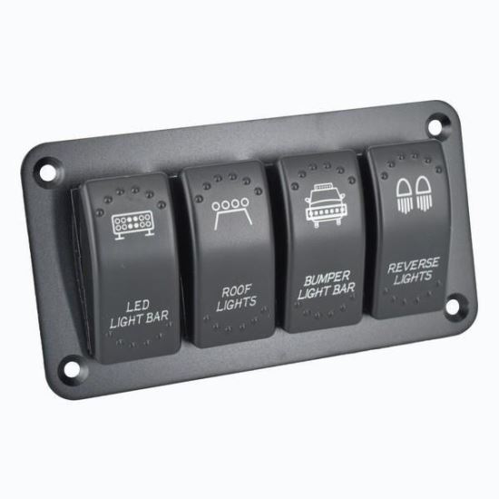 Panou 4 intrerupatoare,12-24V, Led Light Bar, Roof, Bumper, Reverse \Art SPA04