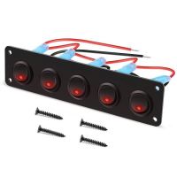 Panou 5 intrerupatoare cu Led rosu 12V 20A \Art SPA32