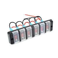 Panou 6 intrerupatoare 18x5cm, cu capac 12v, \Art SPP21 12V