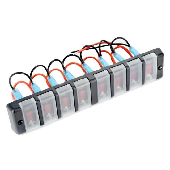 Panou 8 intrerupatoare 24x5cm, cu capac, 12v SPP22 