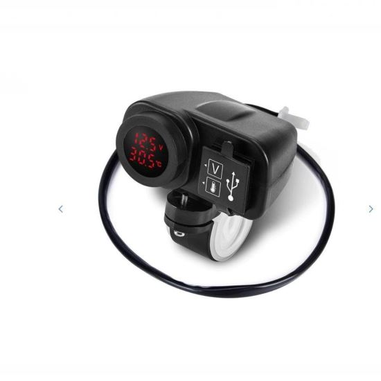 Priza cu 2 USB-uri cu termometru si voltmetru \Art MC036
