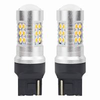 Set 2 becuri semnalizare galbene, T20, 24 LED-uri SMD 12-24V WY21W CANBUS 02393 AMIO