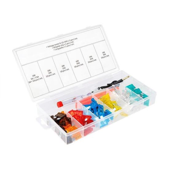 Set 92 sigurante plate mari, 5-30A, cu creion tensiune si extractor, Carmotion 86302