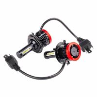 Set 2 becuri H4, 4 LED-uri COB, 9-18V, 50W, 3100lm, 6000K, ventilat, BF Series 02241 Amio