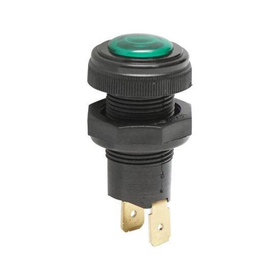Lampa martor bord fi16mm, lung 48mm, fara bec liliput BA7s, verde BK77275