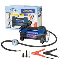 Compresor aer, auto 12V, cu 2 cilindri si lanterna, Kraft 60L/min 227.10 Alca