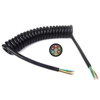 Cablu electric spiralat 7 fire, 2m, de la 15 la 130cm, 6 fire x1mm2 +1 fir 1.5mm2, QLY-S PS7/6x1+1.5mm2/2m