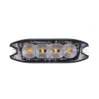 Proiector stroboscopic 4 LED-uri, 12-24V, 12W, galben, 98x30, Slim 02298 Amio
