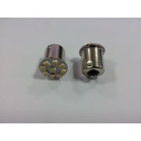 Set 2 becuri pozitie, 9 LED-uri, 12V/5W G18 BA15S, alb 