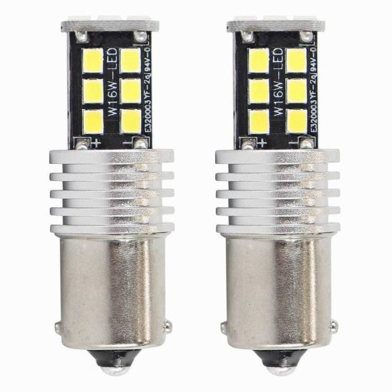 Set 2 becuri semnalizare 15 LED-uri 12/24V, P21W BA15s Canbus 01293 Amio
