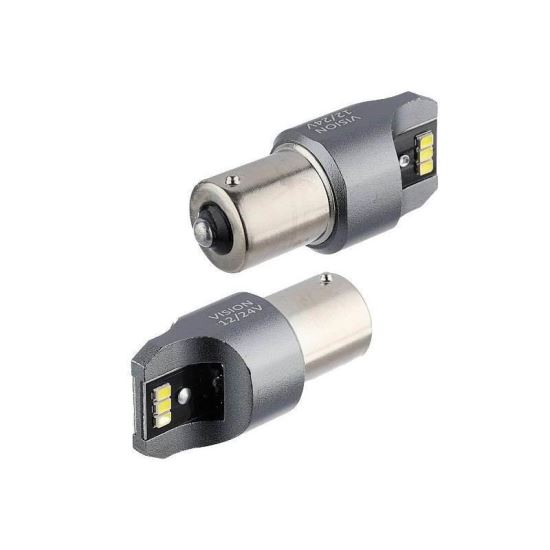 Set 2 becuri semnalizare, 6 LED-uri, 12-24V, P21W BA15s Canbus 58332 Vision