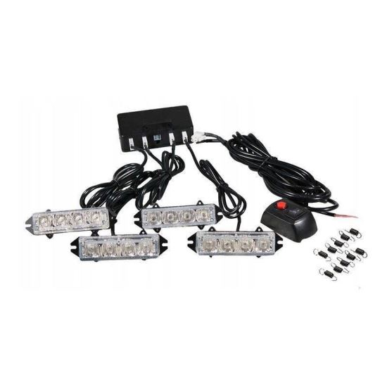 Set 4 proiectoare stroboscopice, LED 12V, 100x20, 86662 Carmotion