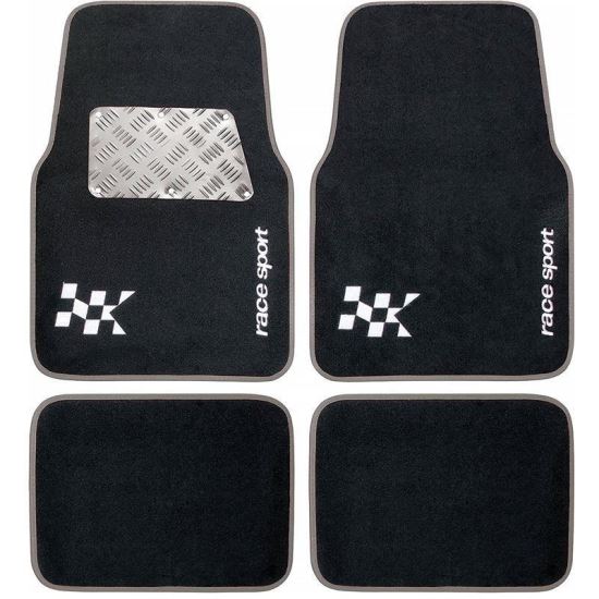 Set 4 covorase auto universale, mocheta 70x46, cu aluminiu, AFT2000 RaceSport