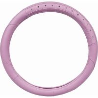 Husa volan 37-39cm imitatie piele perforata, roz cu diamante Girly FVP1205 Car+