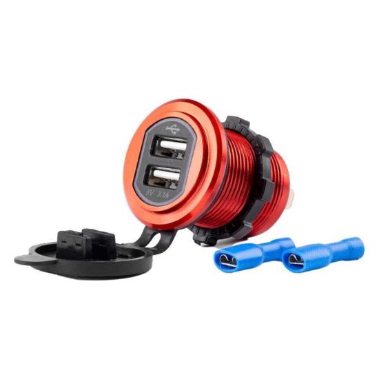 Priza cu 2 USB, 12-24V, 3.1A, cu LED, incacstrabila Mod10 02860 Amio