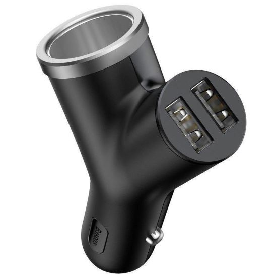 Stecher 1 priza cu 2 USB, 12/24V, 234A, 40W, Baseus 28025 