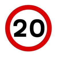 Autocolant reflectorizant limitator viteza fi15cm, 20km/h 5201-20 Automax