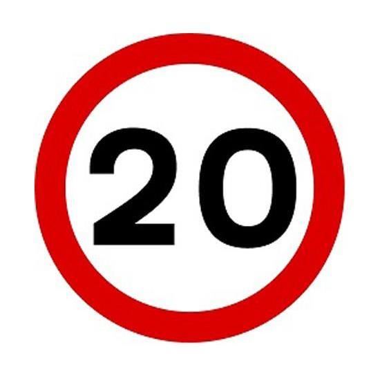 Autocolant reflectorizant limitator viteza fi15cm, 20km/h 5201-20 Automax