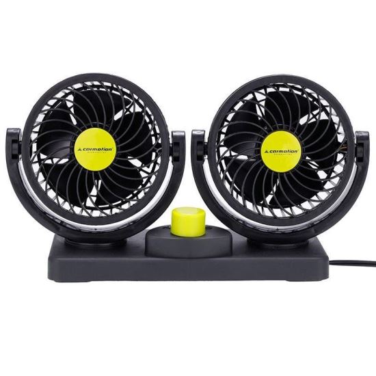 Ventilator dublu 12V, 2xfi10cm, pe suport, 4" DoubleFan 86341 Carmotion