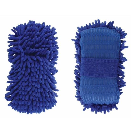 Laveta burete cu 2 fete, cu microfibra, albastra, 27x14x6cm, 01275 Amio