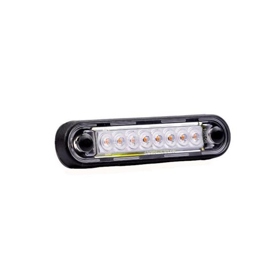 Lampa gabarit 120x27, Slim, 8 LED-uri, galbena, montare suprafata ovala, bullbar FT-073 Z LONG Fristom